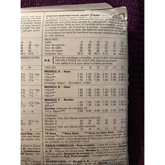 McCalls Sewing pattern 2304 bat wing blouse top sz 14 - Picture 5 of 5